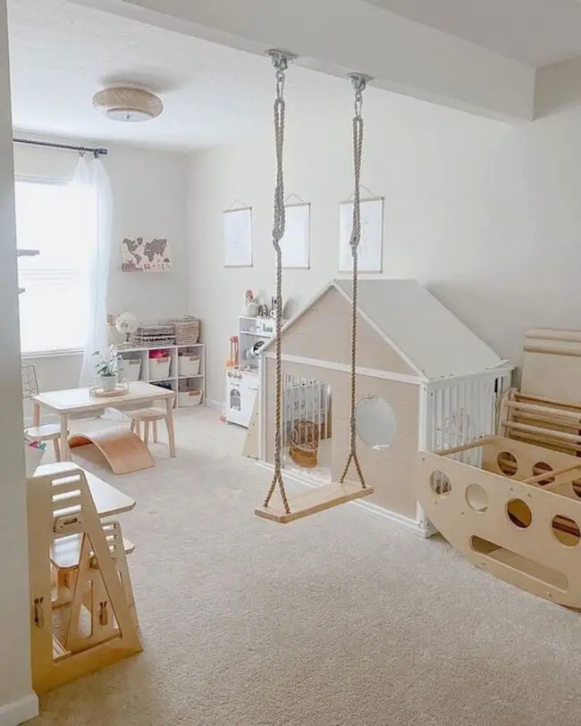 Dynamic Playroom Featuring Swing and Climber