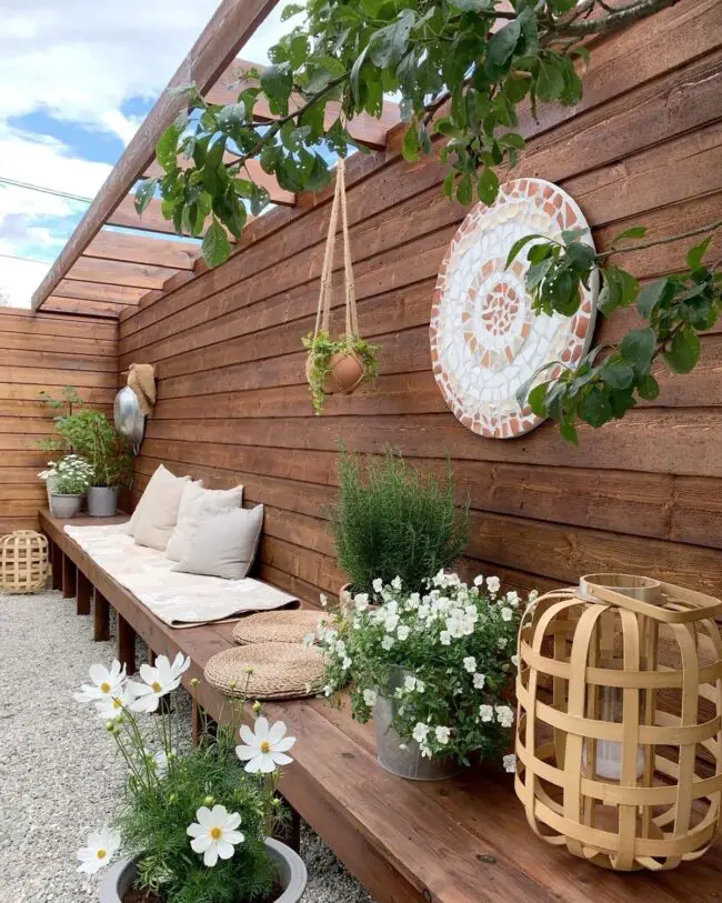 Charming Rustic Wood Seating Space