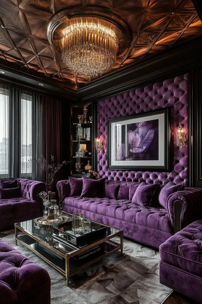 Opulent Purple Velvet with Shimmering Accents