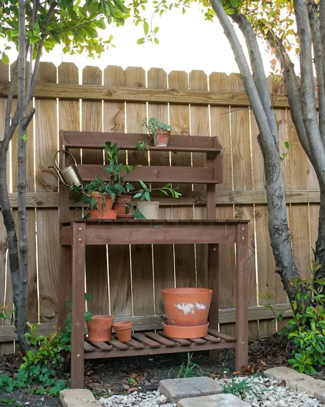 Simple Wooden Bench In A Natural Style