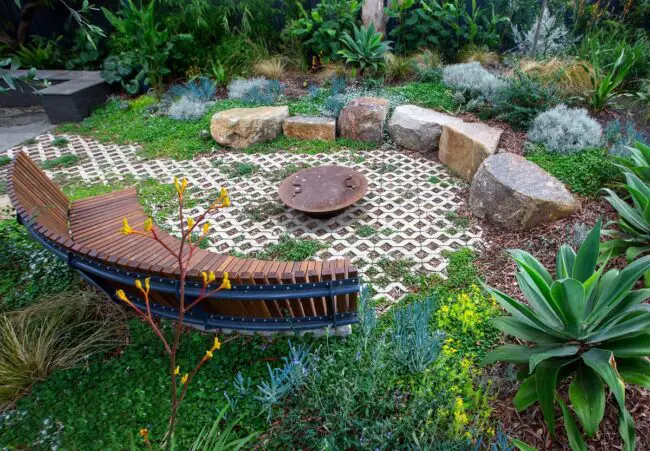 Geometric Stone Circular Firepit Design