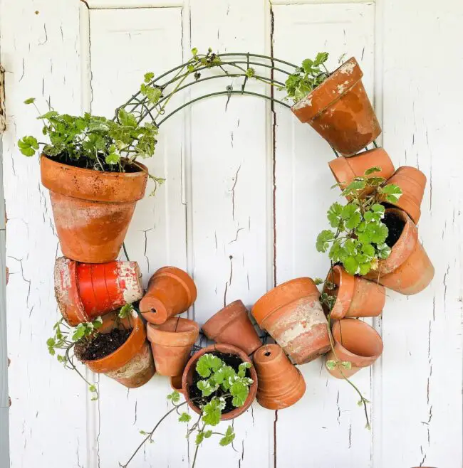 Terracotta Wreath Adorned with Lush