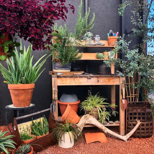 Botanical-Inspired Potting Bench