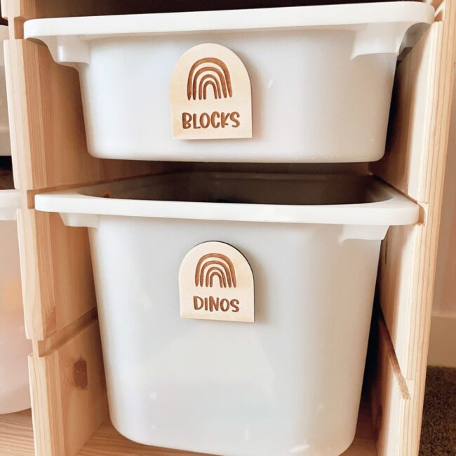 Organized Labeled Bin Storage Solutions