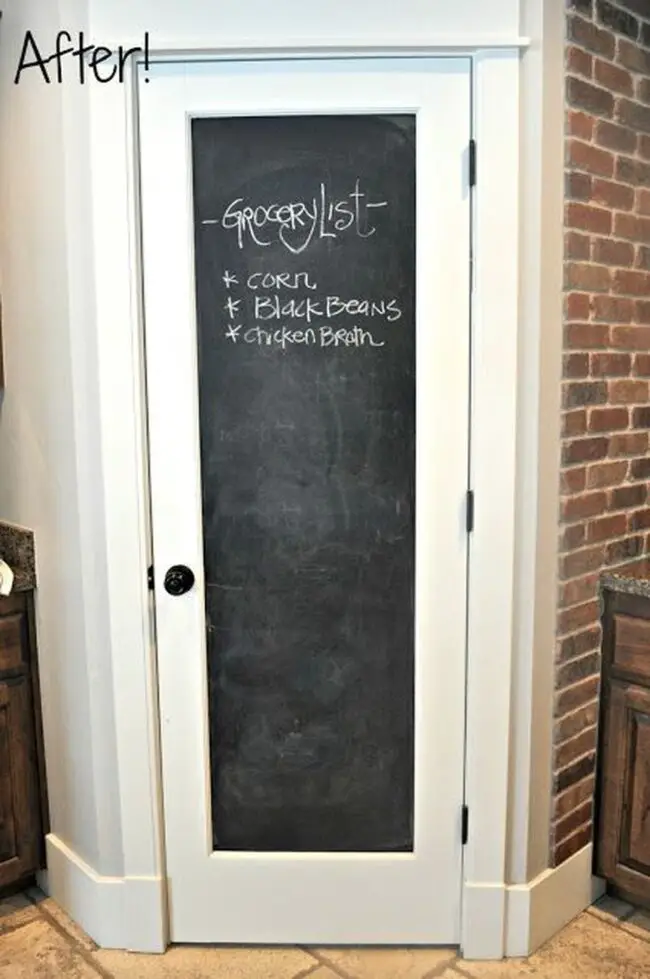 Chalkboard Pantry Door with Black Finish