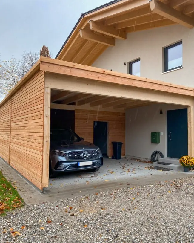 Carport With Seamless Built-In Storage