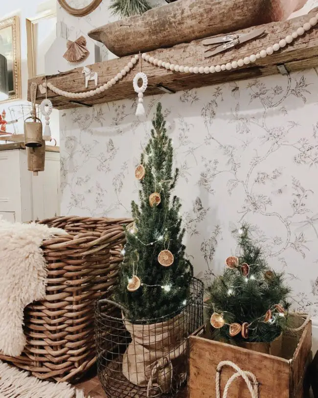 Mini Trees Decorated with Natural Accents