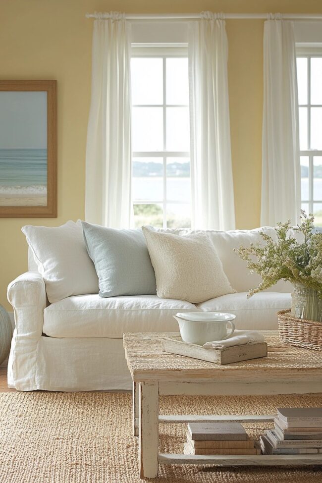 Tranquil Coastal Retreat with Soft Blues