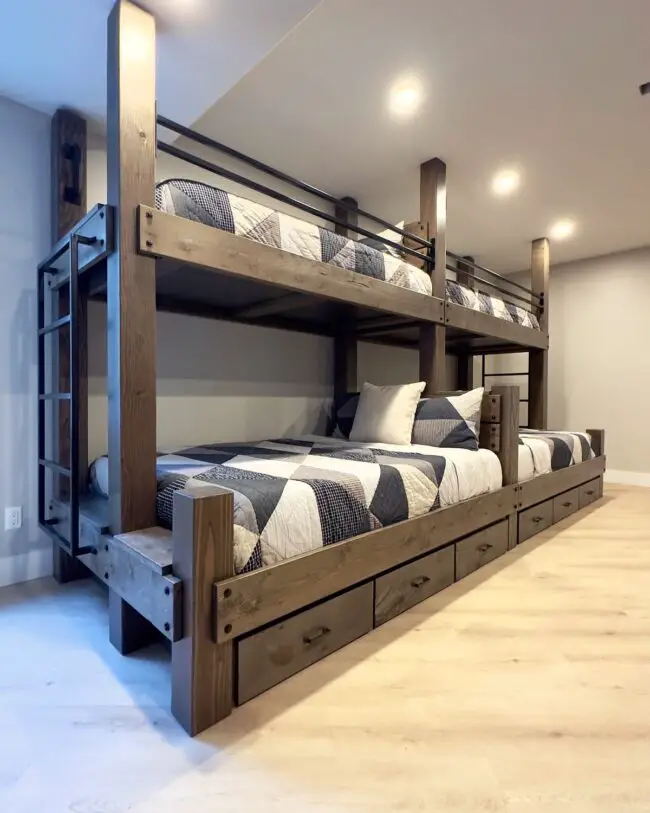 Charming Triple Bunk Bed Design