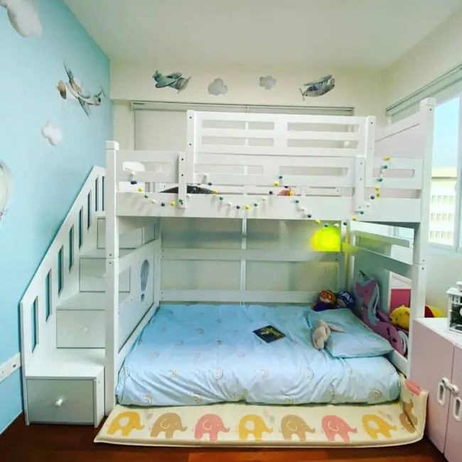 Loft Bed with Stairs and Extra Storage Options