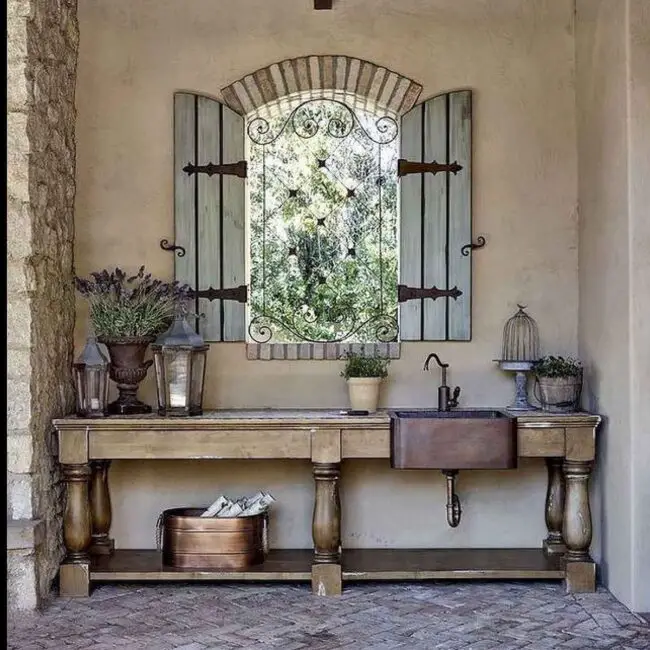 Refined Rustic Outdoor Sink Design