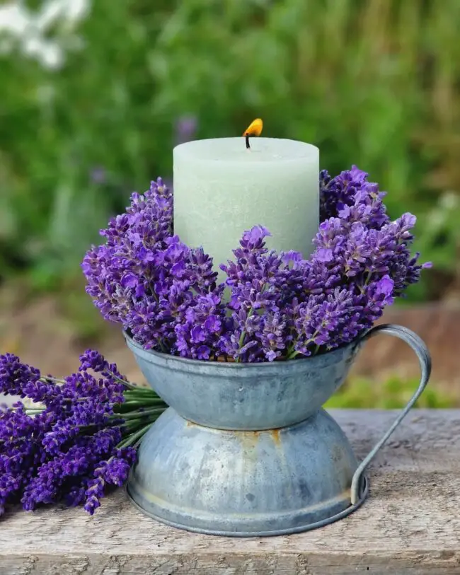 Charming Lavender Candle Display Idea