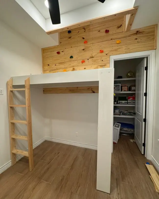 Loft Bed with Fun Climbing Wall Feature