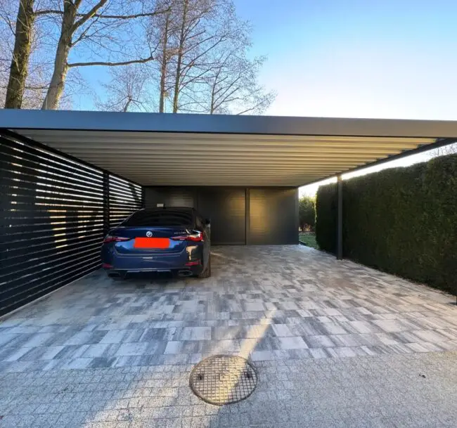 Modern Carport With Sleek Metallic Finish