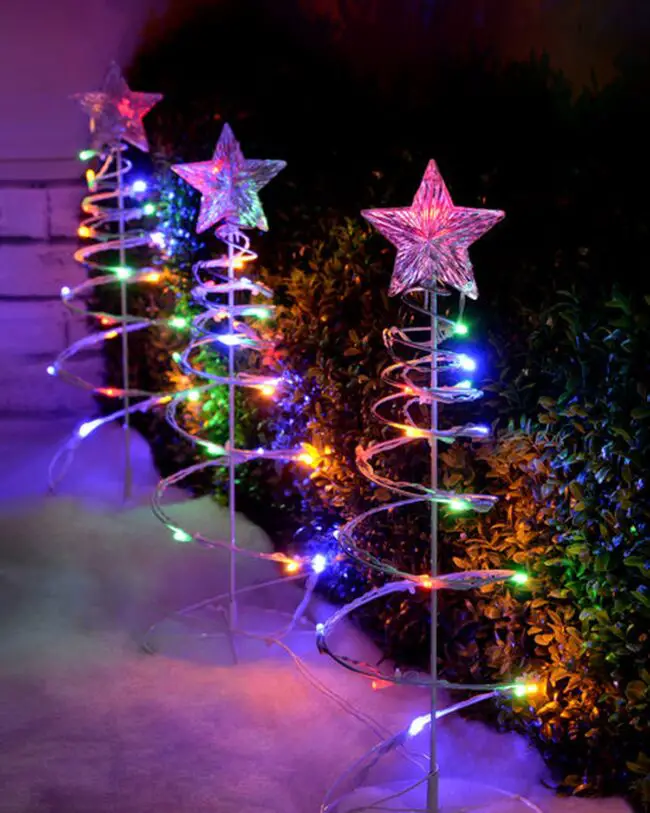 Spiral Light Trees for a Fun Holiday Touch