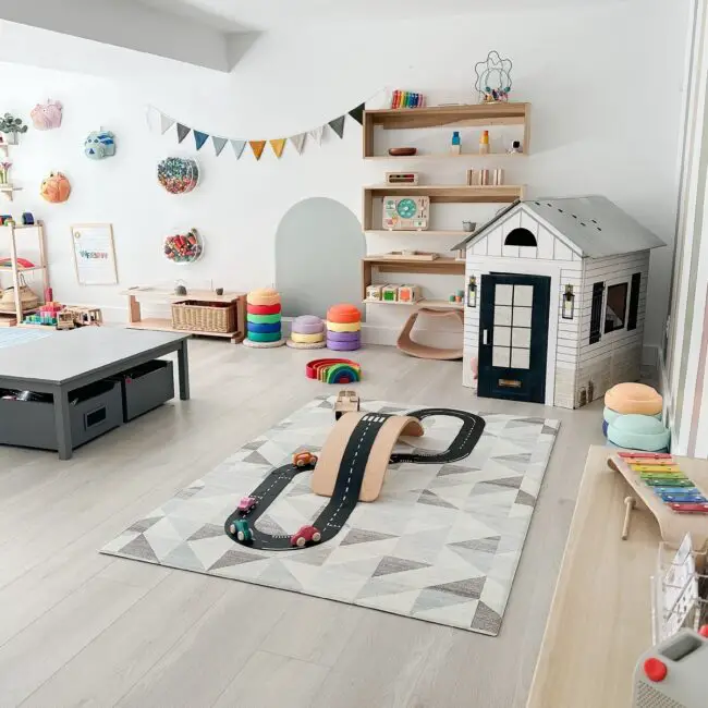 Adventure-Filled Playroom with Climbing Wall