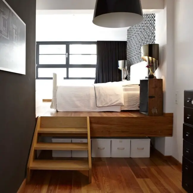 Elevated Bed with Ample Under-Bed Storage