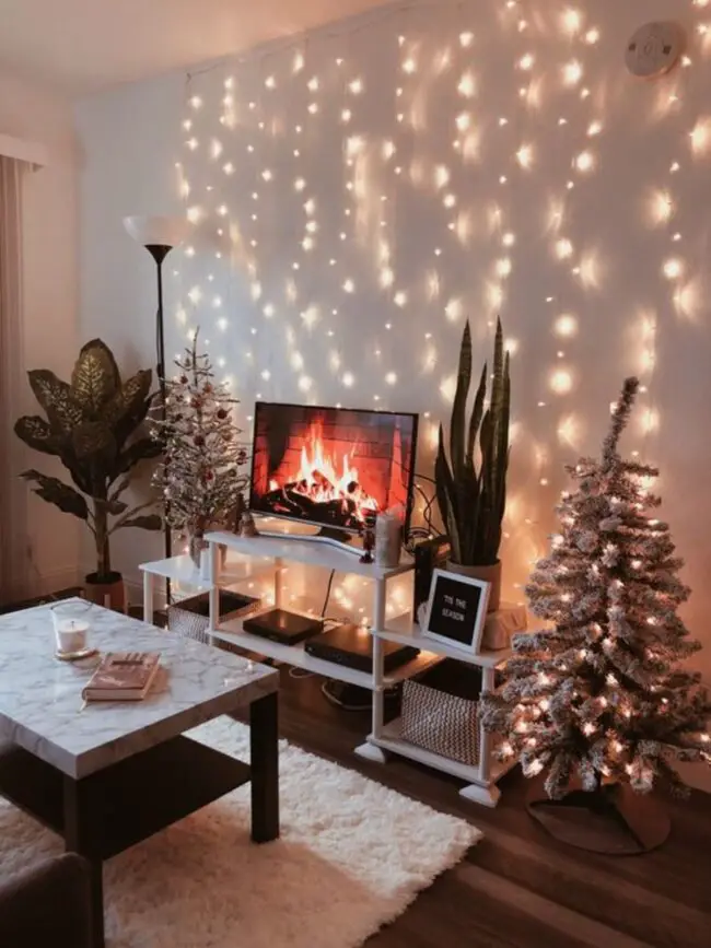 A Warm & Magical Living Room with Lights