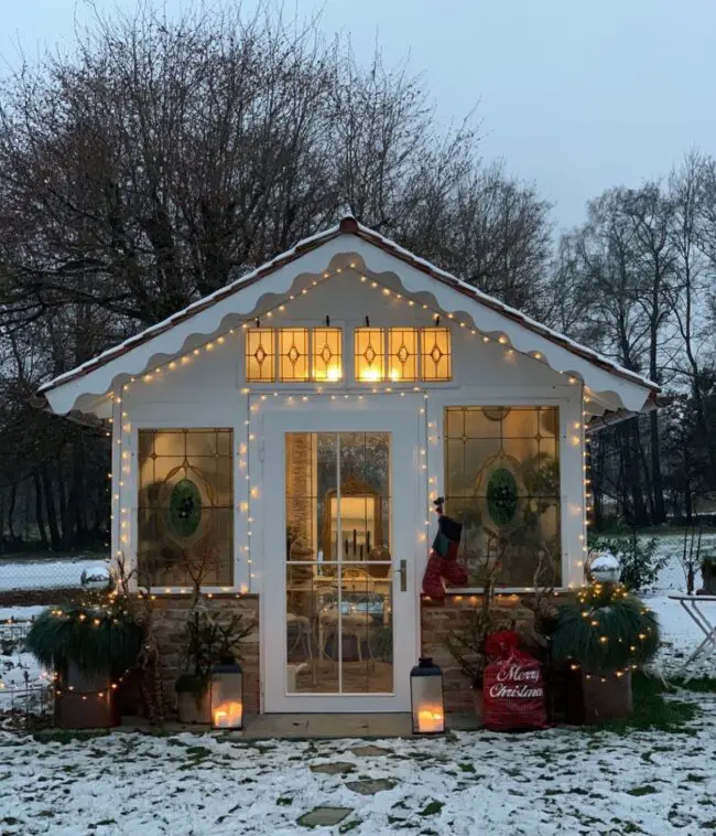 A Cottage-Style Porch with Holiday Magic