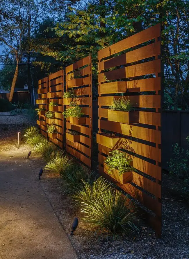 Charming Wooden Planters with Integrated Lighting