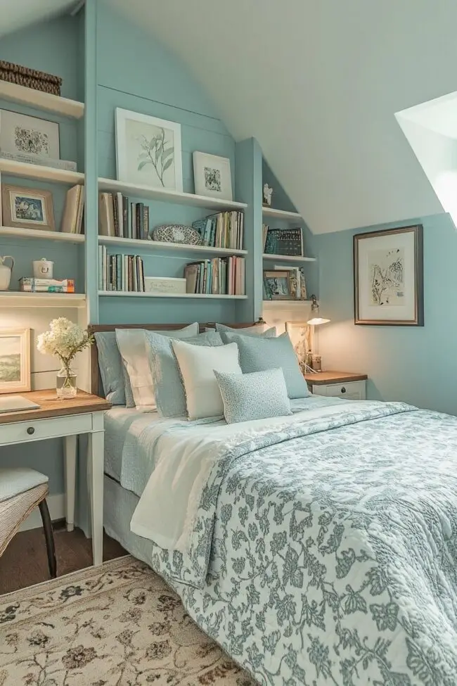 Whimsical Pastel Blue Creative Space