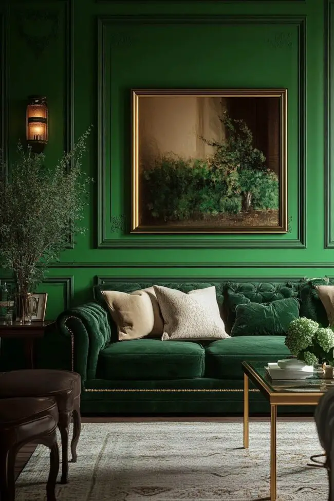 Emerald Oasis with Luxurious Gold Accents