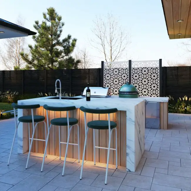 Contemporary Outdoor Cooking and Entertainment Space