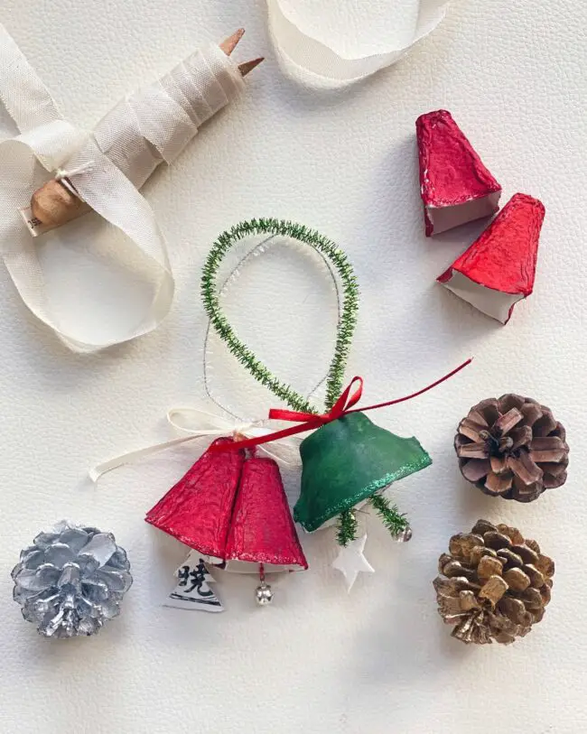 Egg Carton Bells for a Fun DIY Ornament